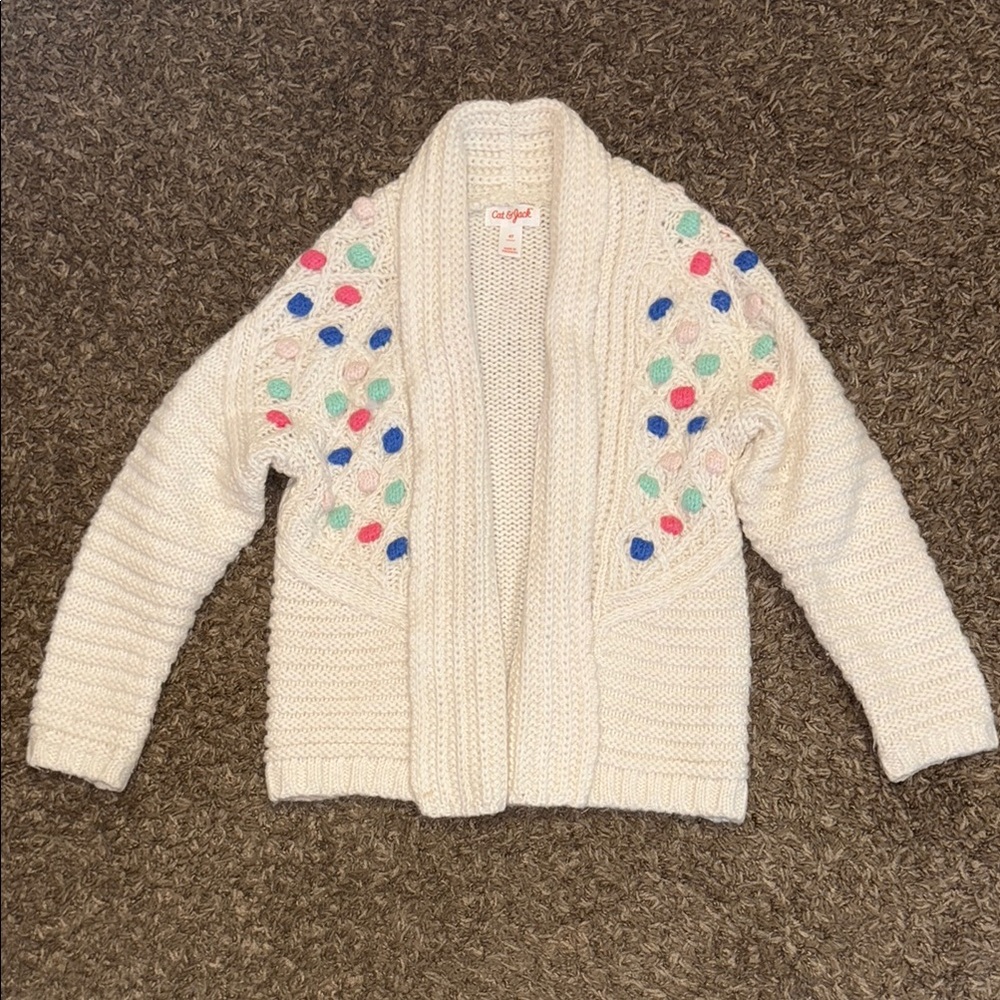 Cat & Jack Kids Cream Sweater with Multicolor Accents